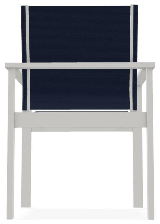 Tribeca Sling Outdoor Stackable Armchair, Navy/Snow