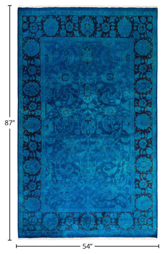 Fine Vibrance, One-of-a-Kind Hand-Knotted Area Rug Purple, 4'6"x7'3"