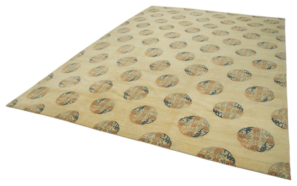 Rug N Carpet - Handmade Oriental 9' 11" x 13' 11" Decorative Oushak Area Rug