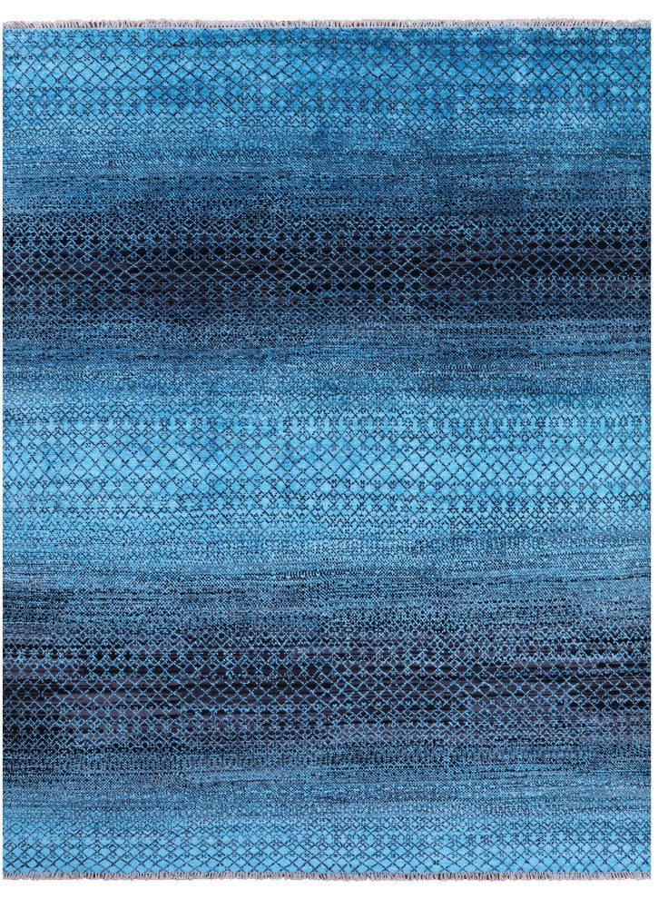 7' 11" X 10' 2" Savannah Grass Handmade Wool & Silk Rug - Q15446
