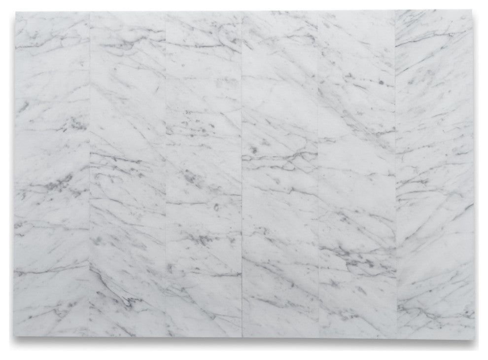 Carrara White Marble 6x24 Wall and Floor Tile Honed, 1 sq.ft.