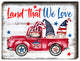 American Patriotic Tractor Wall Block, Medium 18x12