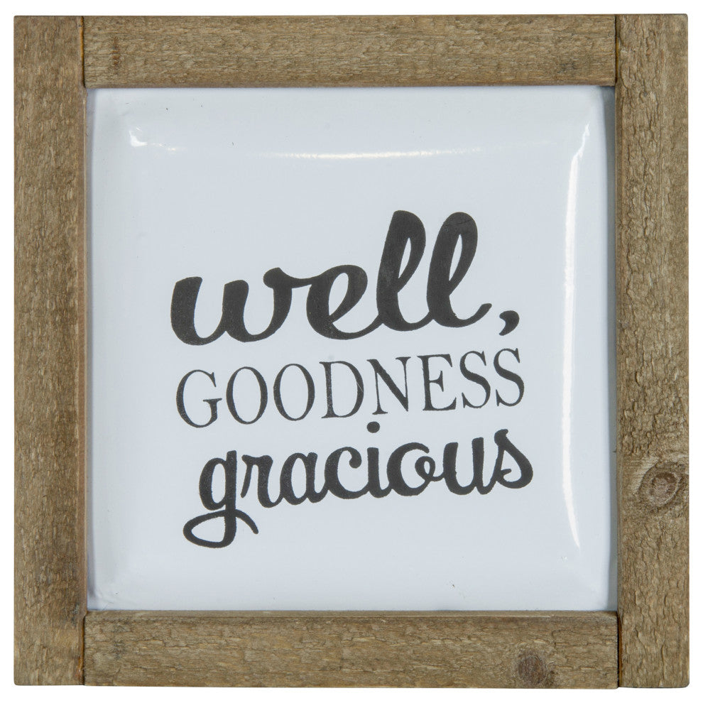 Wood and Metal "Goodnessl" Sign