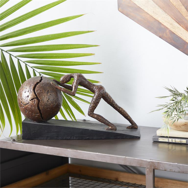 Brown Polystone Industrial People Sculpture