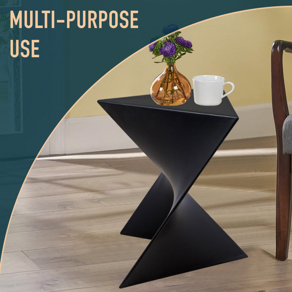 Leisuremod Randolph Modern Triangle Accent Side End Table, Black, Singles