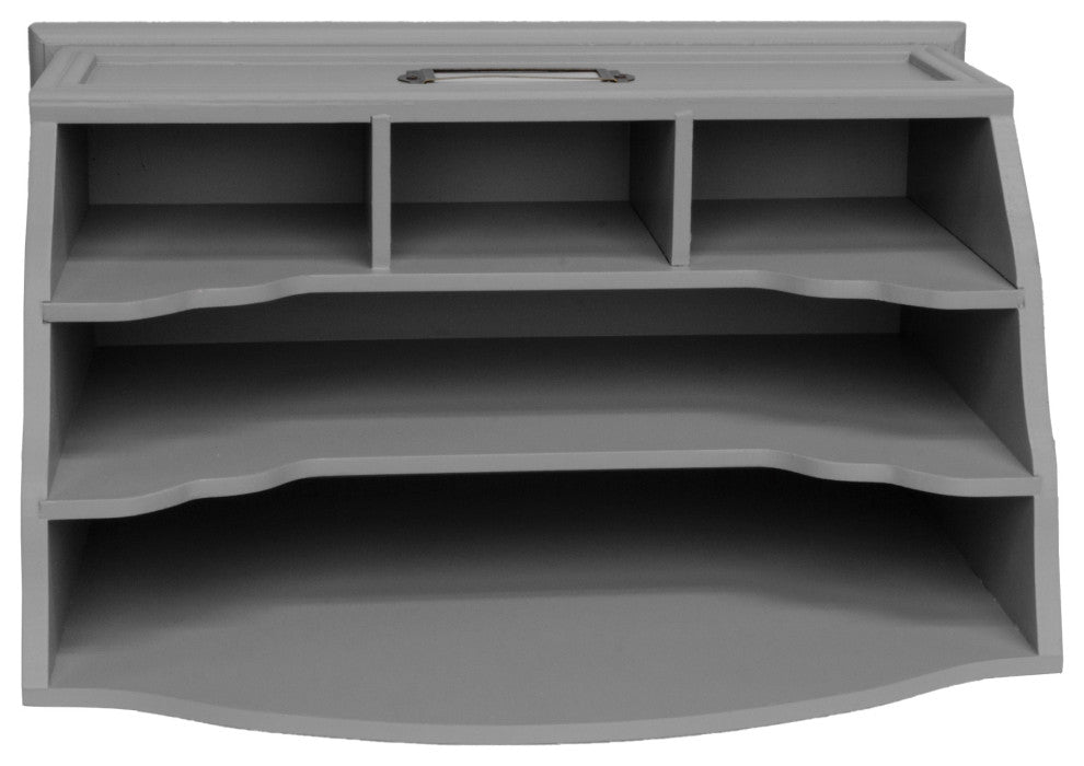 American Art Decor All-in-One Desk Organizer With 6 Compartments, Gray