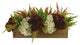 Fall Hydrangea Arrangement in Wooden Basket