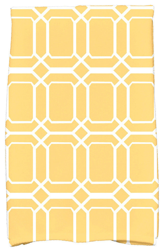 18"x30" O the Fun, Geometric Print Kitchen Towel, Yellow
