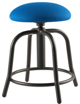 NPS 18"-25" Height Adjustable Stool, 3" Fabric Cobalt Blue Seat, Black Frame
