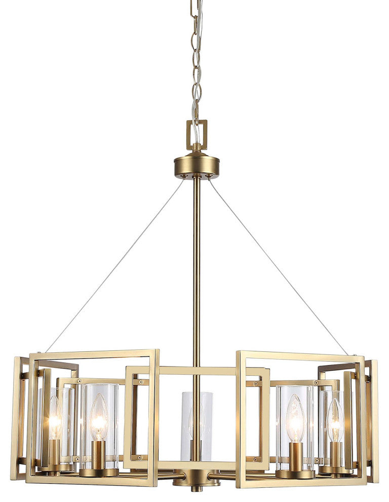 Golden Lighting 6068-5 Marco 5 Light 25"W Taper Candle Style - Brushed