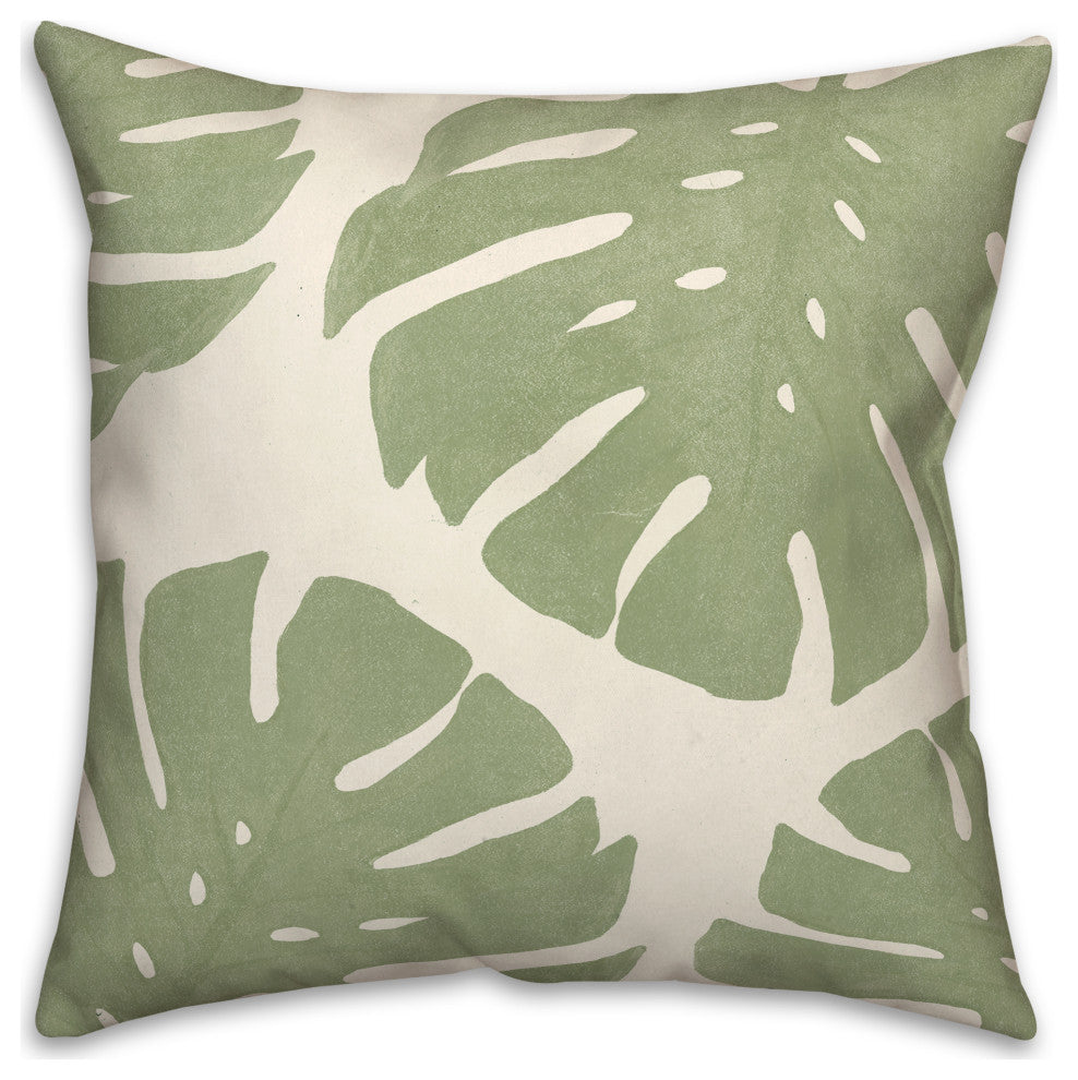 Big Green Monstera 18x18 Spun Poly Pillow
