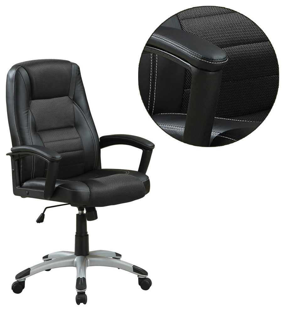 Adjustable Height Office Chair, Black