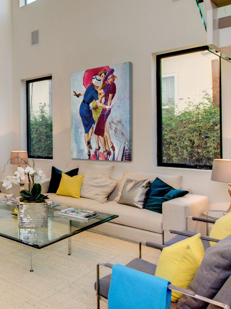 "Splashed" Painting Print on Wrapped Canvas