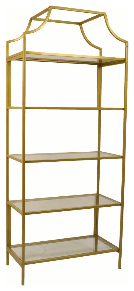Palmer 5 Tier Glass Shelf Bookcase