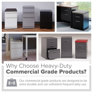 Hirsh (Set of 12) 20" Deep 3 Drawer Metal Mobile File Cabinet in Charcoal