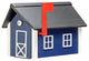 Poly Roof Standard Mailbox, Patriot Blue & White, Black Roof