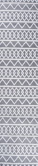 Aylan High-Low Pile Trellis Indoor/Outdoor Black/Ivory 2 ft. x 10 ft. Runner Rug