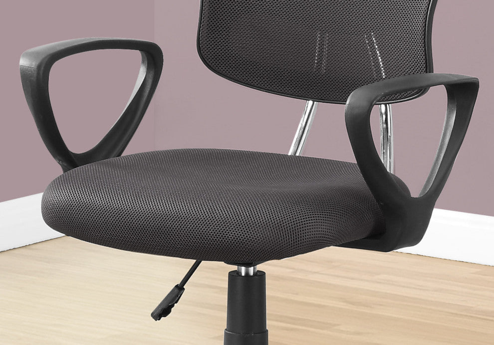 HomeRoots 21.5" x 23" x 33" Grey Foam Metal Polypropylene Polyester Office Chair