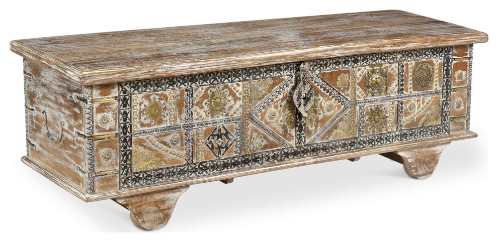 Elephant Wooden Carved Trunk Coffee Table