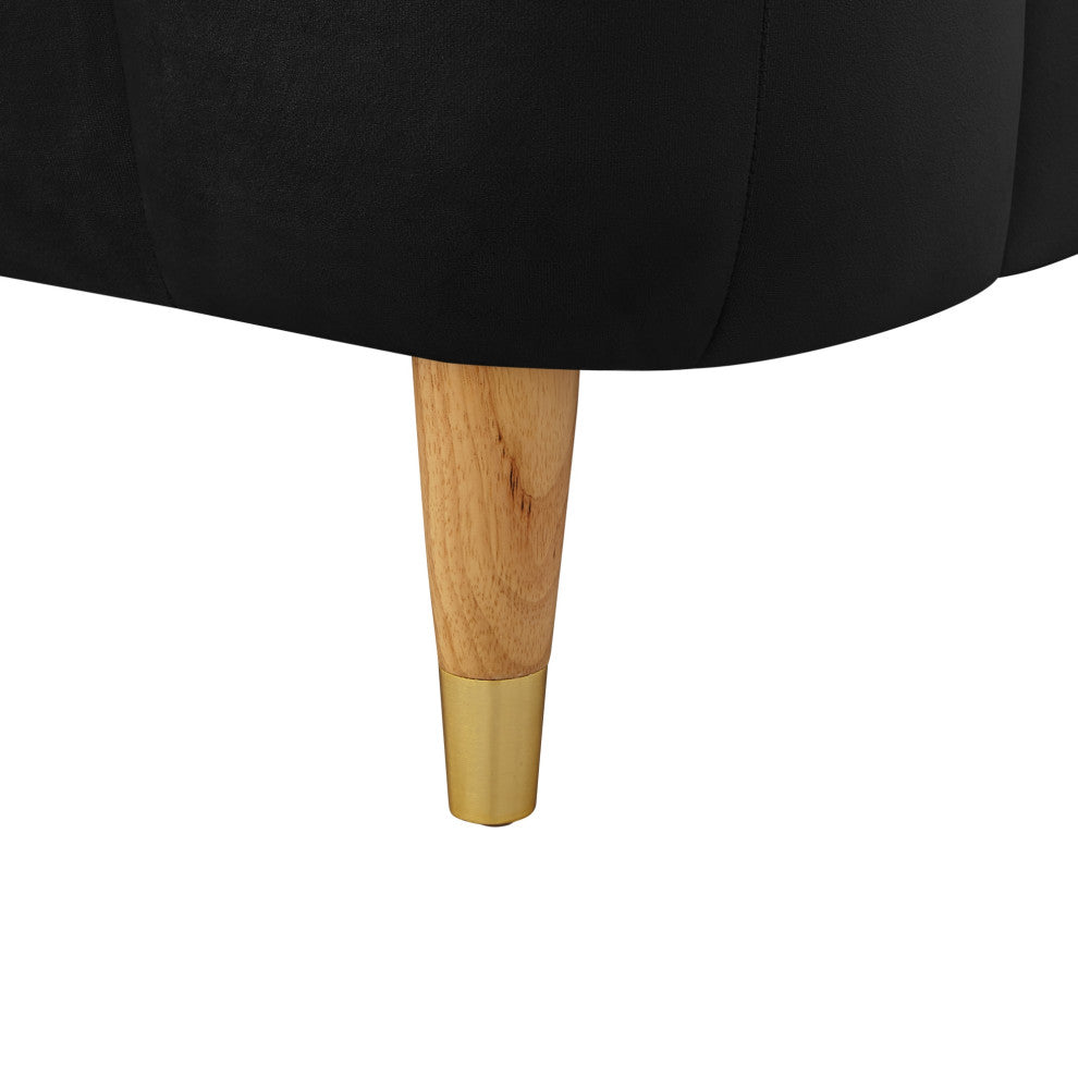 Loft Lyfe Eliyahu Bed Upholstered, Black Velvet Queen