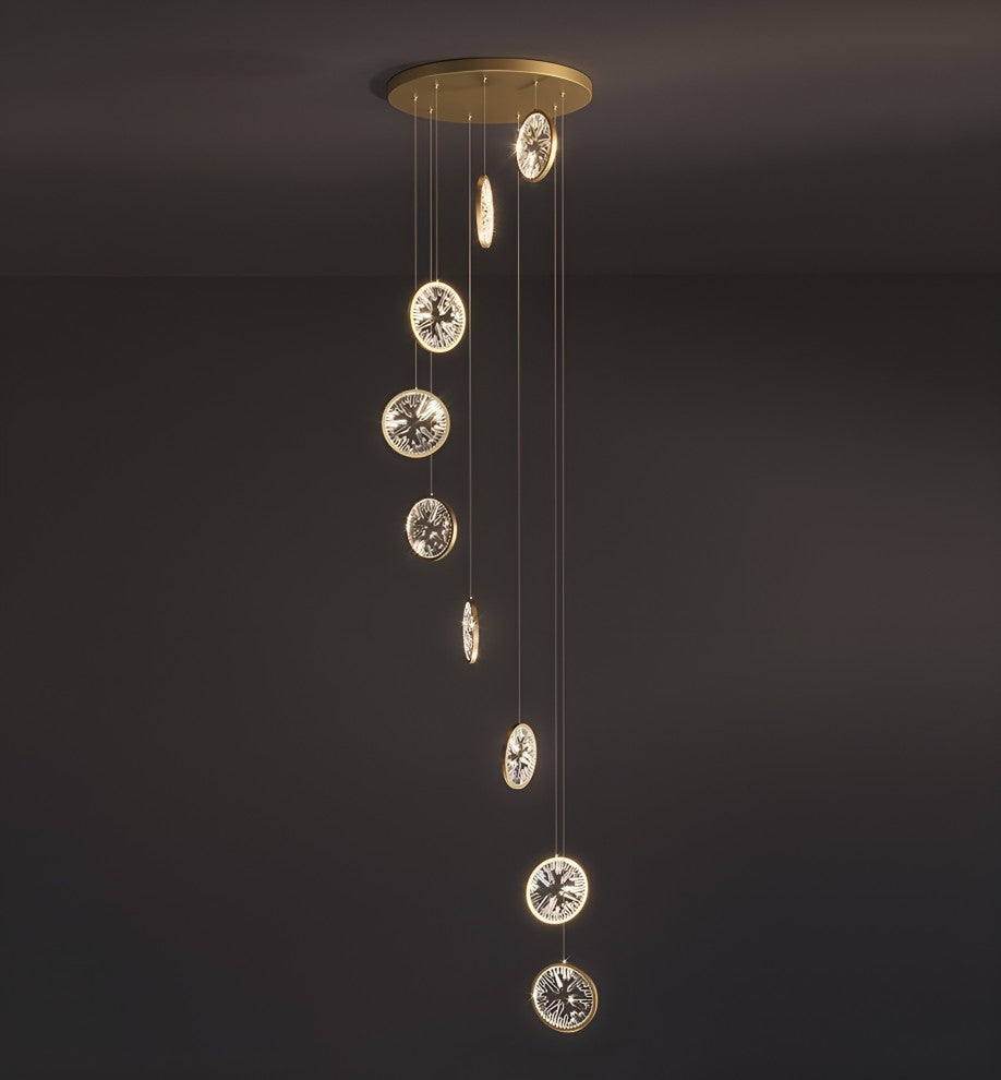Bezaudun-les-Alpes | Gold Rings Crystal Chandelier, L9