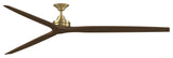 Fanimation Spitfire 96" Fan, Brushed Satin Brass Motor, Whiskey Wood Blades