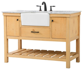 Home Living 22" Farmhouse Natural Wood-Light Bathroom Vanity