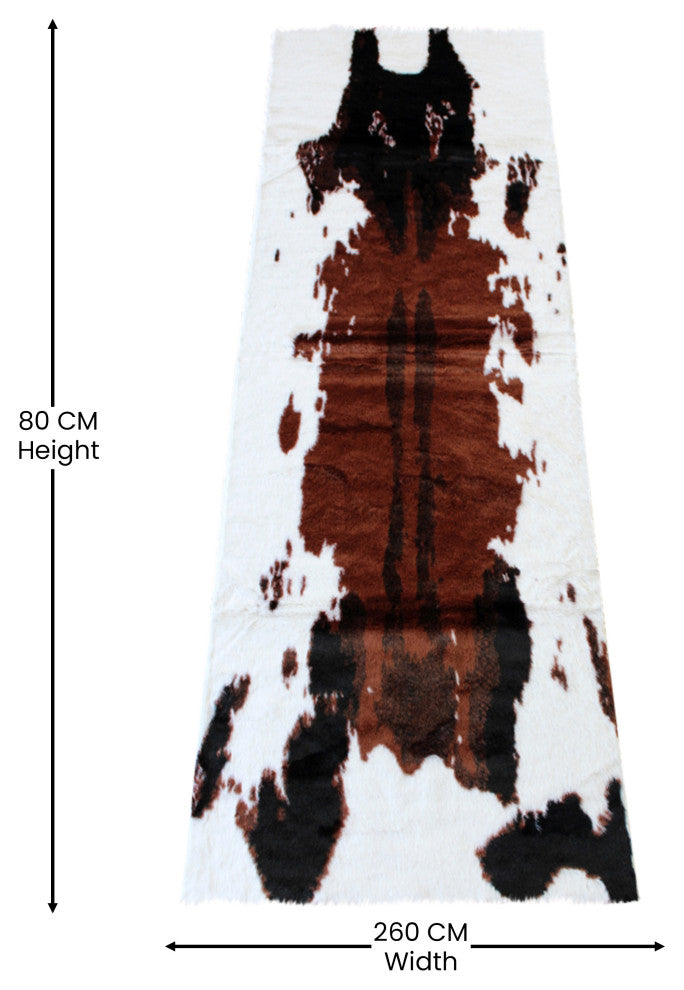 Naomi Collection Runner 3' x 9' Faux Cowhide Print Area Rug, Brown