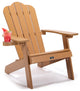 All-Weather Fading Resistant Plastic Wood Outdoor Brown Chair With Cup Holder