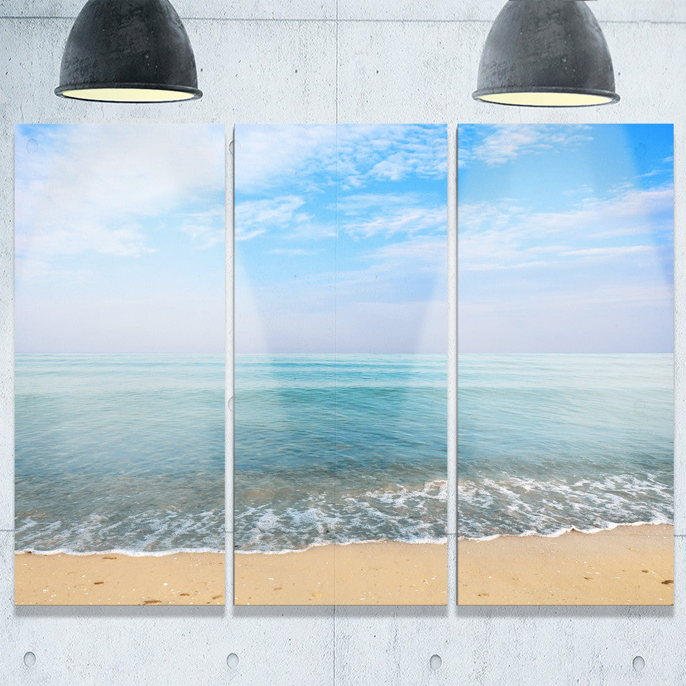 "Blue Sky Sand Sun Daylight" Metal Wall Art, 3 Panels, 36"x28"