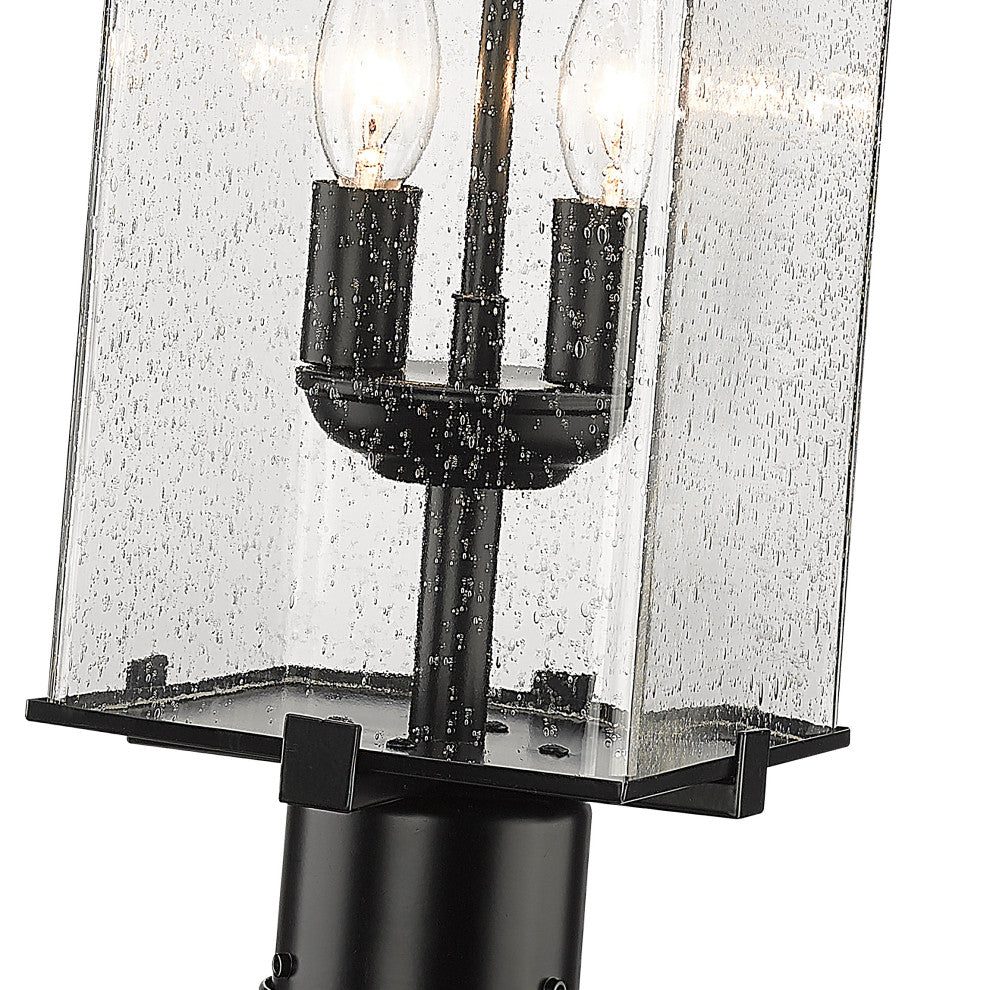 Zlite 592PHMR-567P-BK 2-Light Outdoor Post Mounted Fixture, Seedy