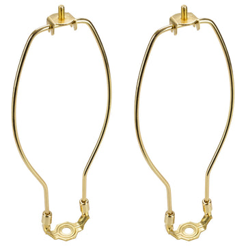 Aspen Creative 20007-12, 10" Heavy Duty Lamp Harp With Saddle Polished Brass 2Pk