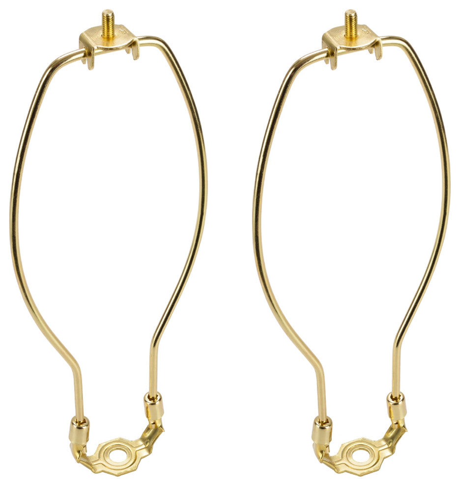 Aspen Creative 20007-12, 10" Heavy Duty Lamp Harp With Saddle Polished Brass 2Pk