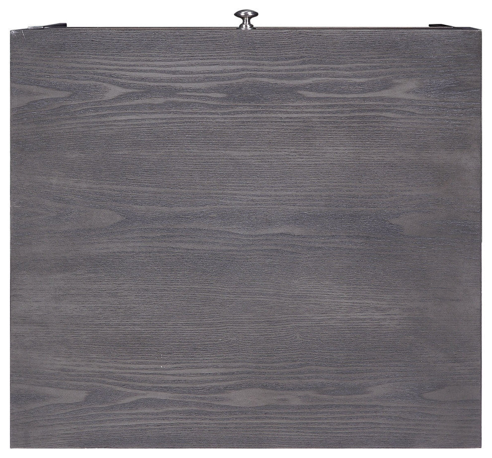 Iban End Table, Gray Oak and Chrome