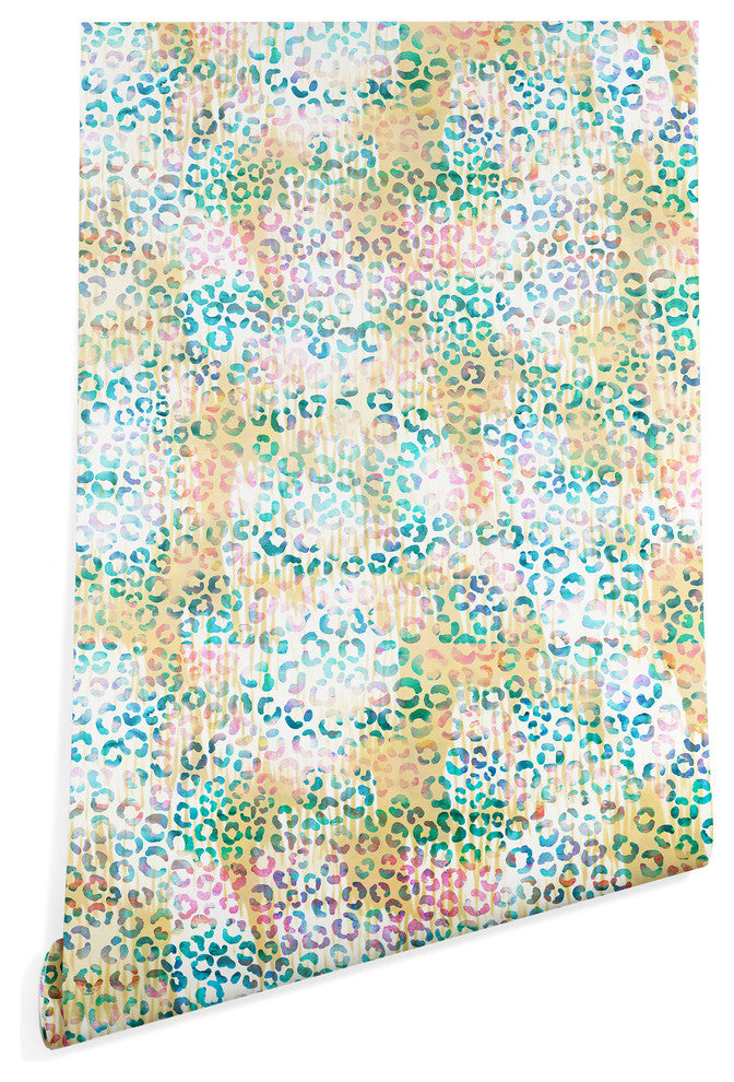 Deny Designs Schatzi Brown Leopard Pattern Snow Wallpaper, Multi, 2'x4'