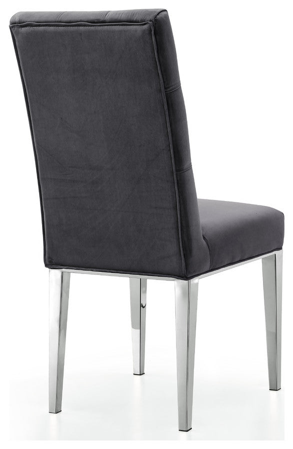 Juno Velvet Dining Chair (Set of 2), Gray