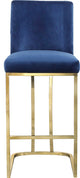 Heidi Upholstered Counter Stool, Navy, Gold, Velvet
