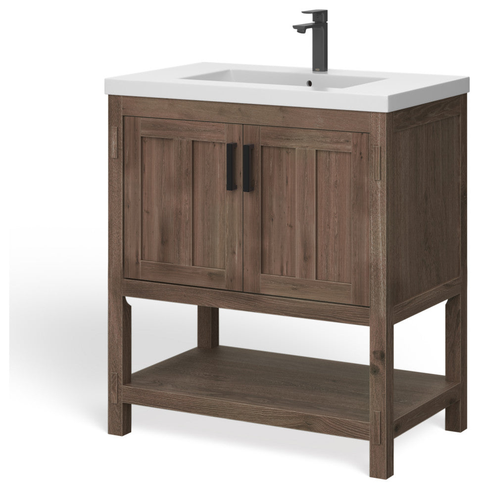 The Betsy Bathroom Vanity, Brown, 30", Single Sink, Freestanding
