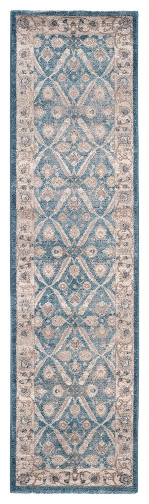 Safavieh Sofia Collection, SOF378 Rug, Blue/Beige, 2'2"x10'