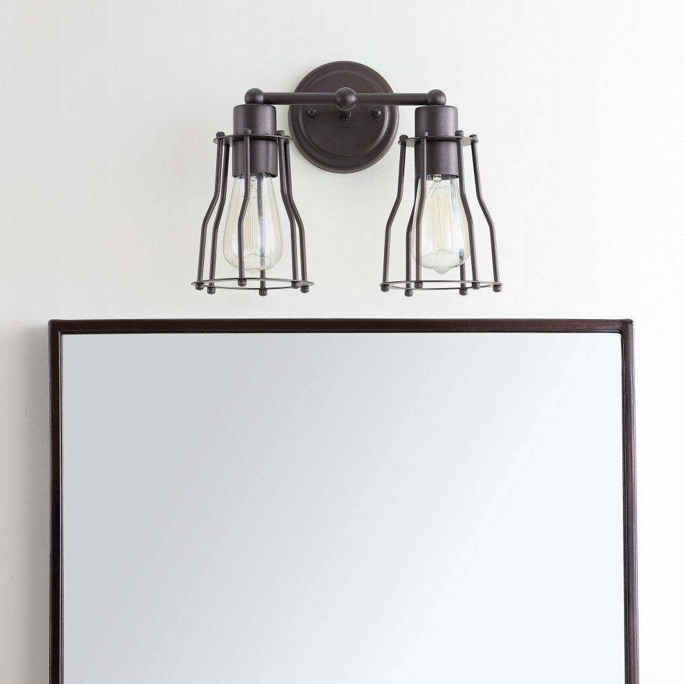 Evelyn Metal Vanity Light, Oil Rubbed Bronze, 2-Light