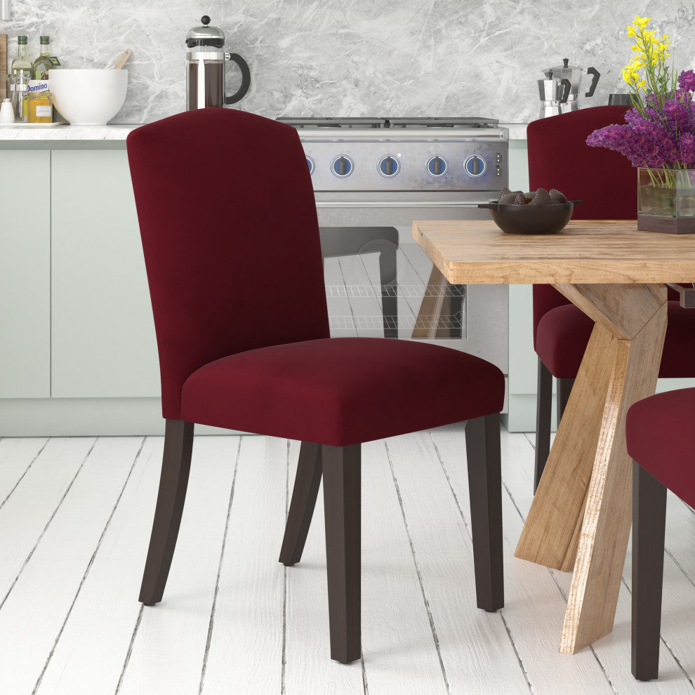 Janet Camel Back Dining Chair, Velvet Berry