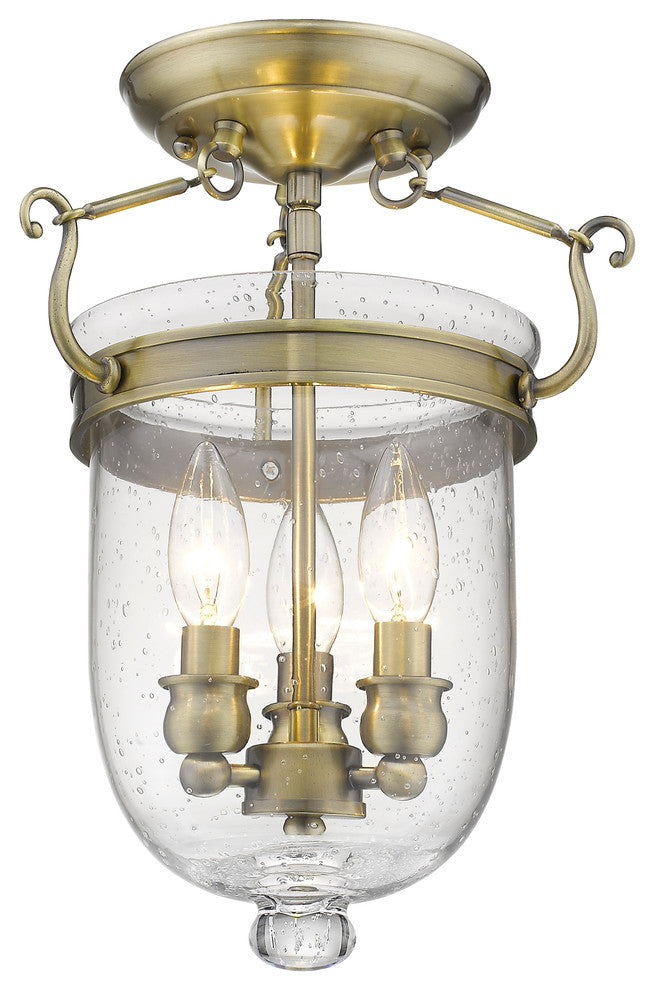 Jefferson Ceiling Mount, Antique Brass