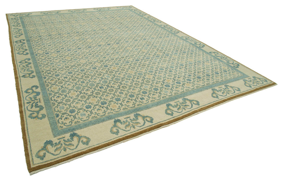 Rug N Carpet - Handmade Oriental 9' 11" x 13' 11" Soft Oushak Area Rug
