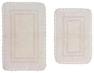 Casual Elegance Reversible Bath Rugs Set, 2 Piece Set, Ivory