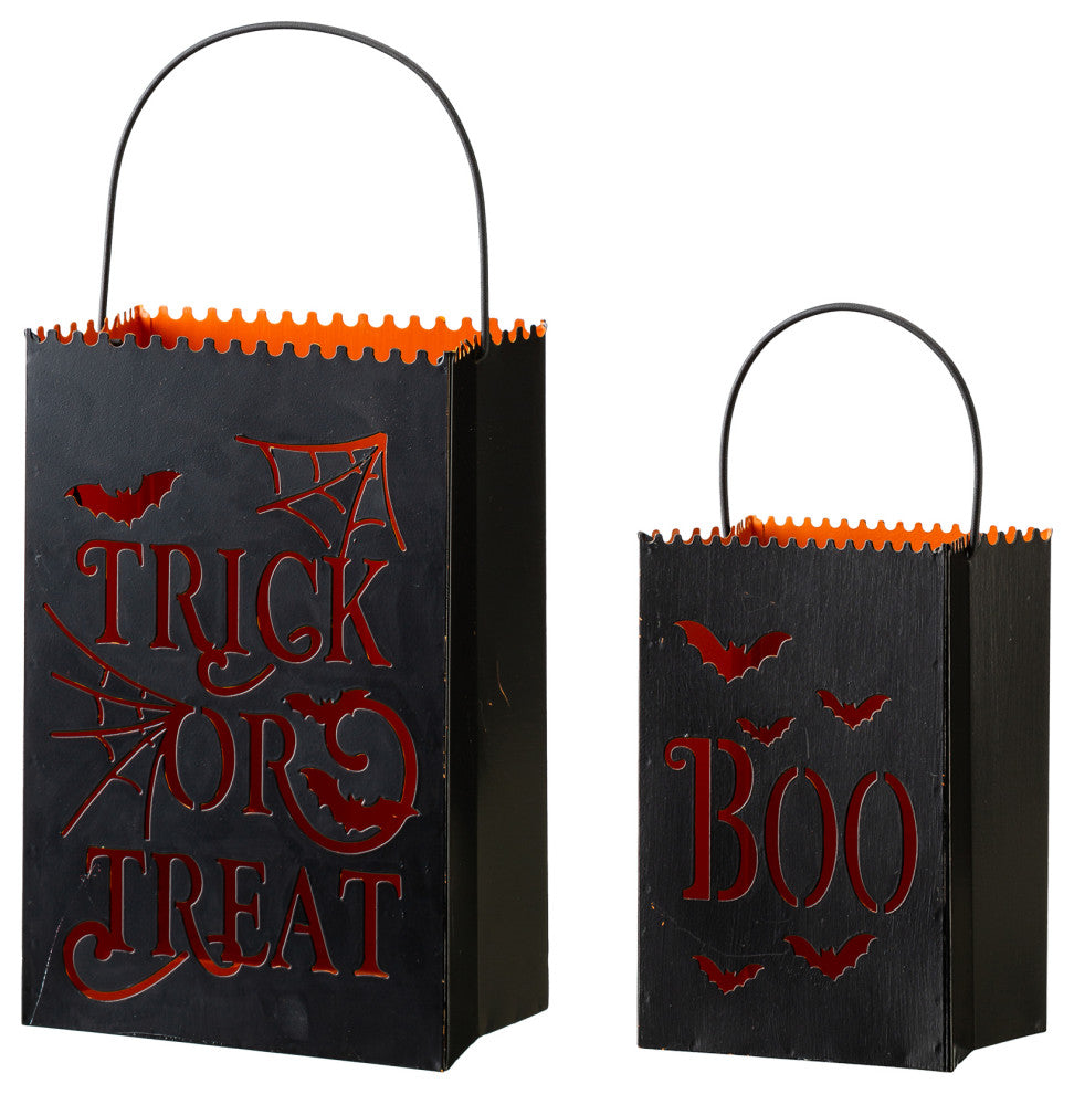 Halloween Metal Trick or Treat Bucket, Set of 2