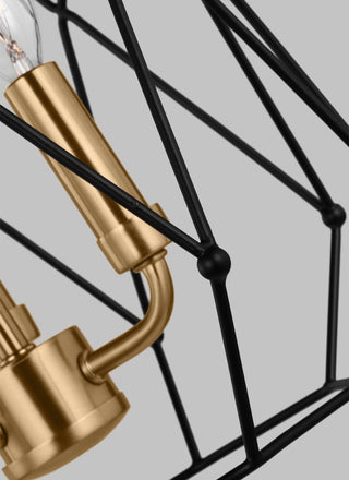 Zarra Medium Three Light Lantern, Satin Brass