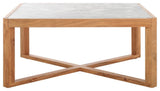 Safavieh Couture Bernardi Marble Top Coffee Table, Natural/White