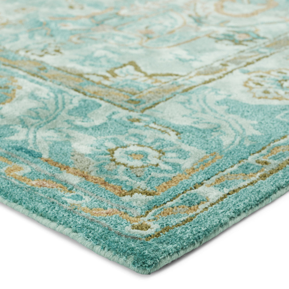 Cristobol Handmade Medallion Area Rug, Turquoise/Pink, 8'x10'
