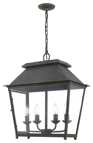 Abingdon 4-Light Pendant, Antique Black Iron