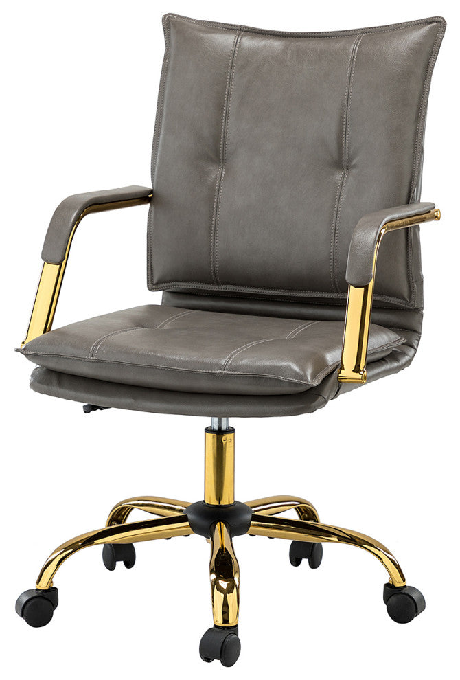 Modern Task Chair Office Swivel Chair with Tufed Back, Gray